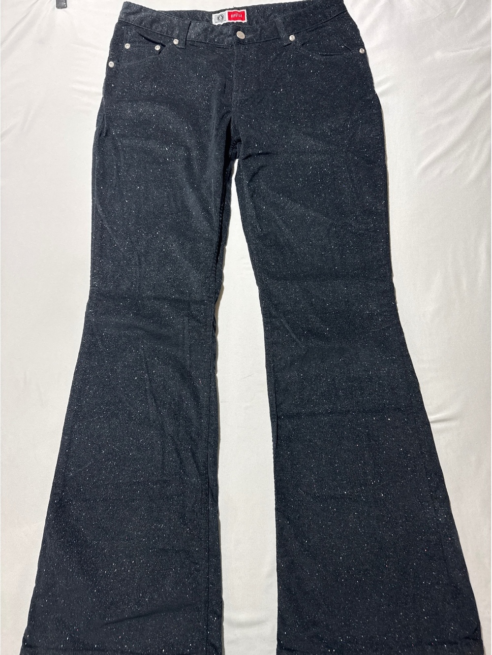 Arizona Jean Co. Hipster Sparkly Black Flared Pants Size 11